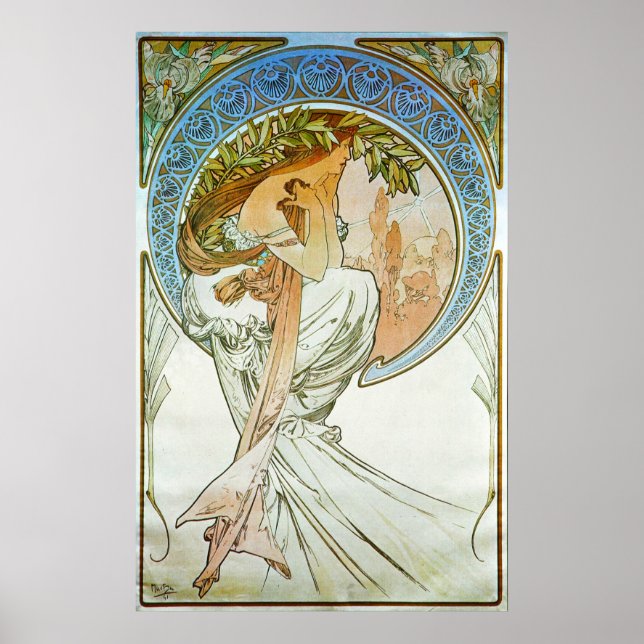 Poetry Allegory Art nouveau Poster (Framsidan)