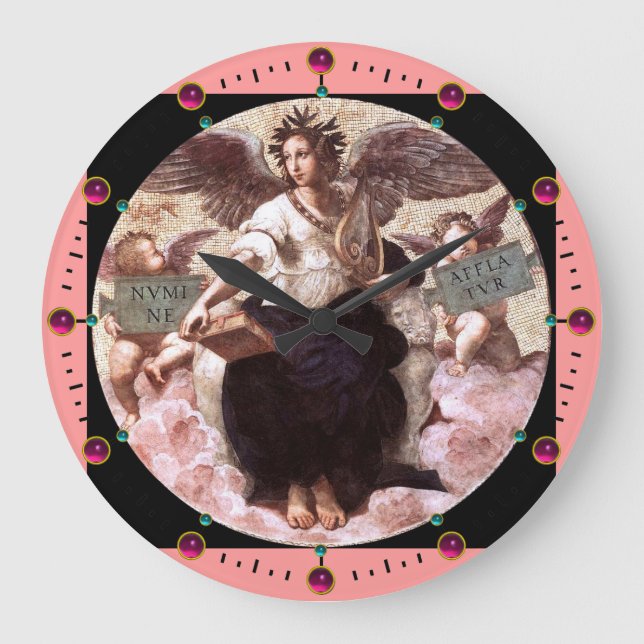 POETRY Allegory Fresco av Raffaello Sanzio Stor Klocka (Framsida)