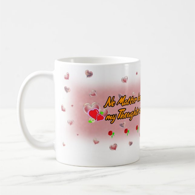 Poetry and Bubbles on a White Ceramic Kaffemugg (Vänster)