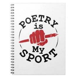 Poetry är min Dikt-skrivare för idrottspoet Anteckningsbok
