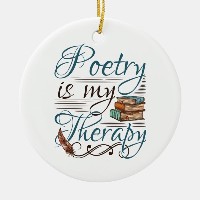 Poetry är skrivprogrammet för min terapeutisk poet julgransprydnad keramik (Framsidan)