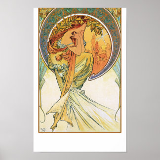 Poetry av Alphonse Mucha Poster
