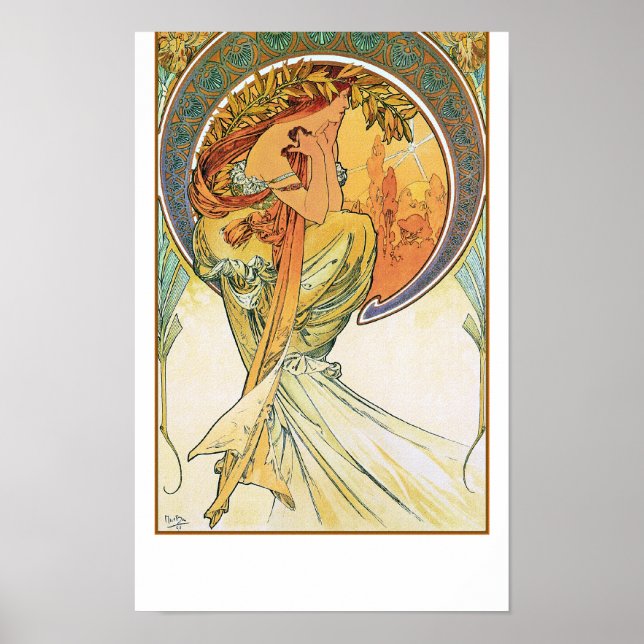 Poetry av Alphonse Mucha Poster (Framsidan)