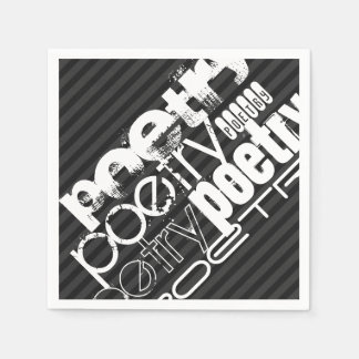 Poetry; Black & Mörk Grått Rand Pappersservett