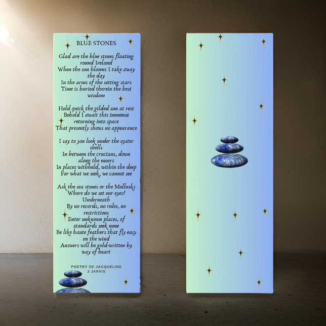 Poetry Blue Stones for Bok Page Bokmärken Litet Visitkort (Skapare uppladdad)