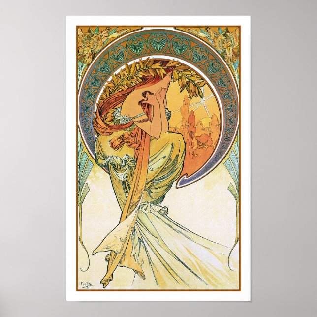 POETRY från serien "The Arts" av Mucha Poster (Framsidan)