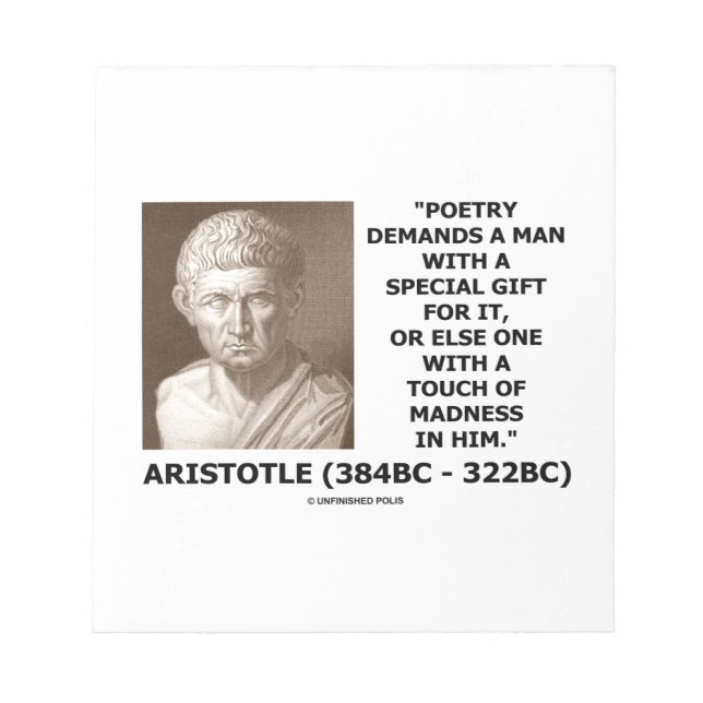 Poetry Gift Touch of Galenhet Aristoteles Quote Anteckningsblock (Framsida)