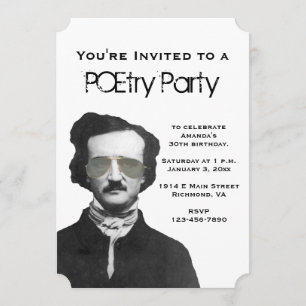 POEtry-gruppinbjudningar med Edgar Allan Poe Inbjudningar
