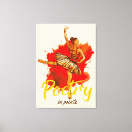 Poetry in Pointe - Elegant Ballerina Art for Dance Canvastryck