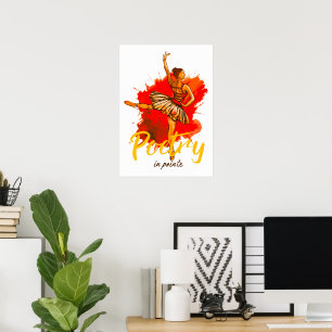 Poetry in Pointe - Elegant Ballerina Art for Dance Poster