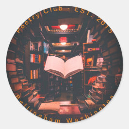 Poetry Klubb Sticker Runt Klistermärke