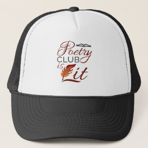 Poetry-Klubben är Lit Dikt Writer Poet Keps