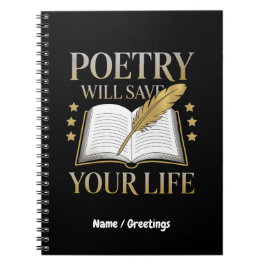 Poetry kommer att Spara din livliga poet och litte Anteckningsbok
