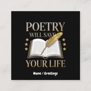 Poetry kommer att Spara din livliga poet och litte Fyrkantigt Visitkort