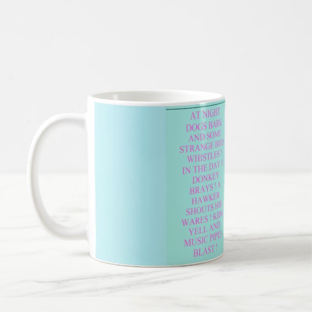 Poetry om nattblått i färg himlar kaffemugg (Vänster)