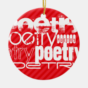 Poetry; Scarlet Red Rand Julgransprydnad Keramik