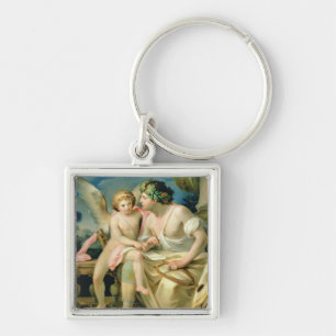 Poets inspiration, 1785 fyrkantig silverfärgad nyckelring