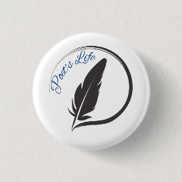 Poet's Life Quill Logo Rund Knappnål Knapp