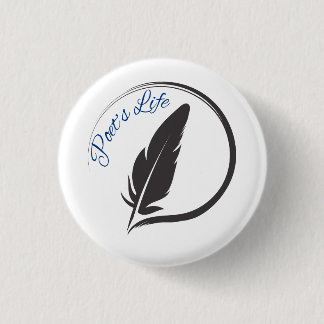Poet's Life Quill Logo Rund Knappnål Knapp