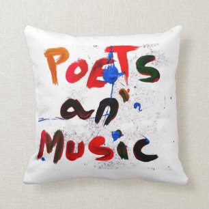 poets och musik kudde