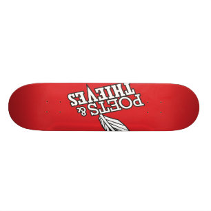 Poets och tjuvar "det röda namn" skateboard bräda 19,5 cm