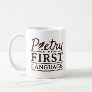 Poettering är min första språkpoet-Dikt-skrivare Kaffemugg
