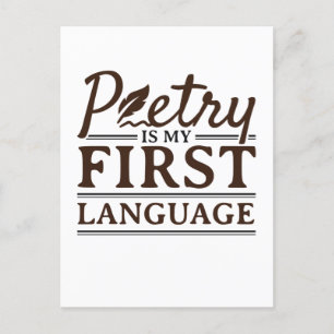 Poettering är min första språkpoet-Dikt-skrivare Vykort