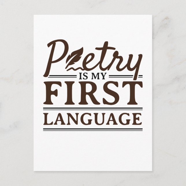 Poettering är min första språkpoet-Dikt-skrivare Vykort (Framsida)