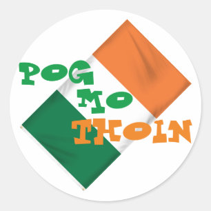 POG MO THIN Round Sticker Runt Klistermärke