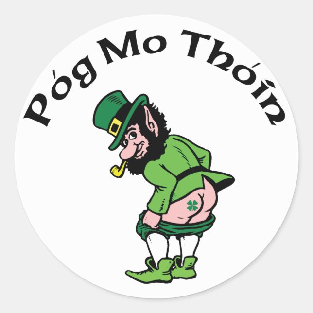 Pog Mo Thoin Gift Runt Klistermärke (Framsida)