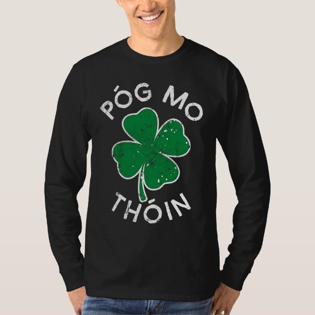 Pog Mo Thoin Lucky C St Patrick's Day Distress T Shirt (Framsida)