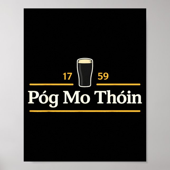 Póg Mo Thóin Rolig Póg Mo Thoin Irländsk St Patric Poster (Framsidan)