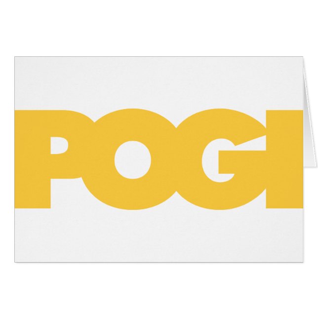 Pogi - gult hälsningskort (Framsidan Horizontal)