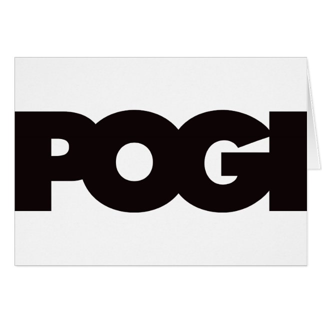 Pogi - svart hälsningskort (Framsidan Horizontal)