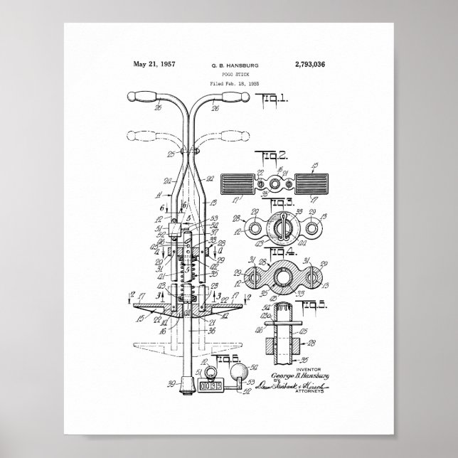 Pogo Stick Patent Poster (Framsidan)