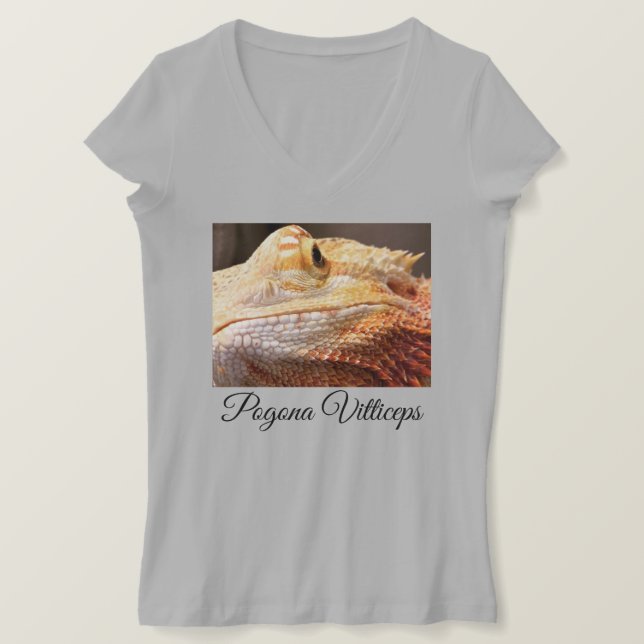 Pogona Vitteceps t-shirt-skjorta drakar T Shirt (Design framsida)