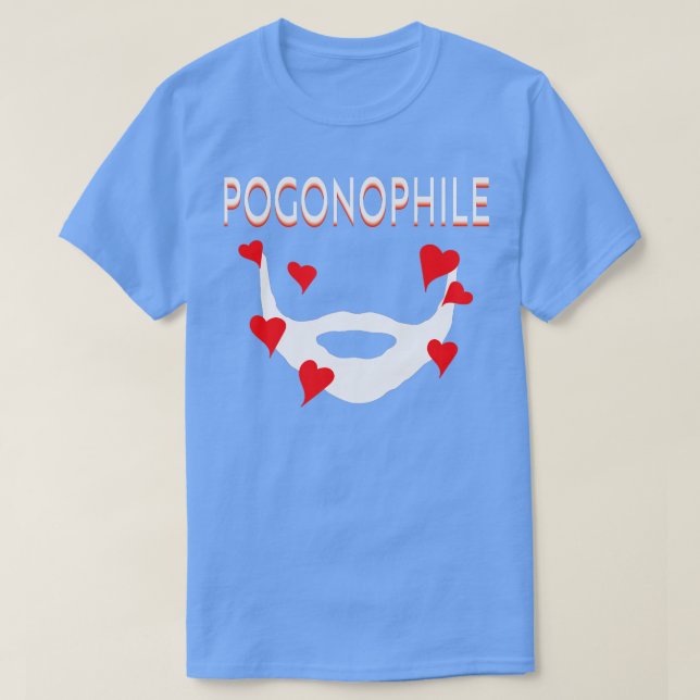 Pogonophile I Kärlek Beards Gift T Shirt (Design framsida)