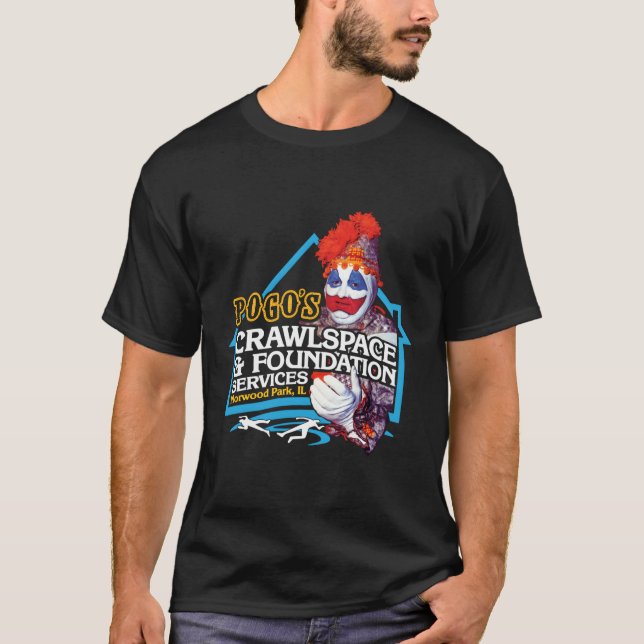 Pogos Crawlspace Foundation Scary Serial Er Clown T Shirt (Framsida)