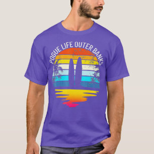 Pogue Life Outer Banker Retro Sunset Surfing OBX P T Shirt