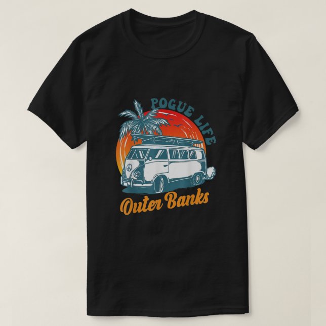Pogue Life Outer Banker Retro Vintage T Shirt (Design framsida)