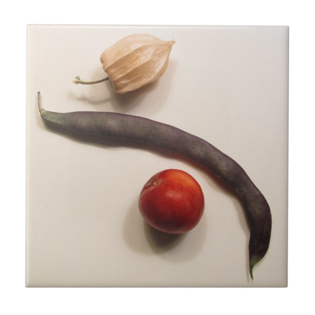 Poha, böna och plommon kakelplatta (Framsidan)