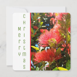 POHUTUKAWA FLOWER NZ LYCKLIG HELGDAG COMPANY LOGOT JULKORT