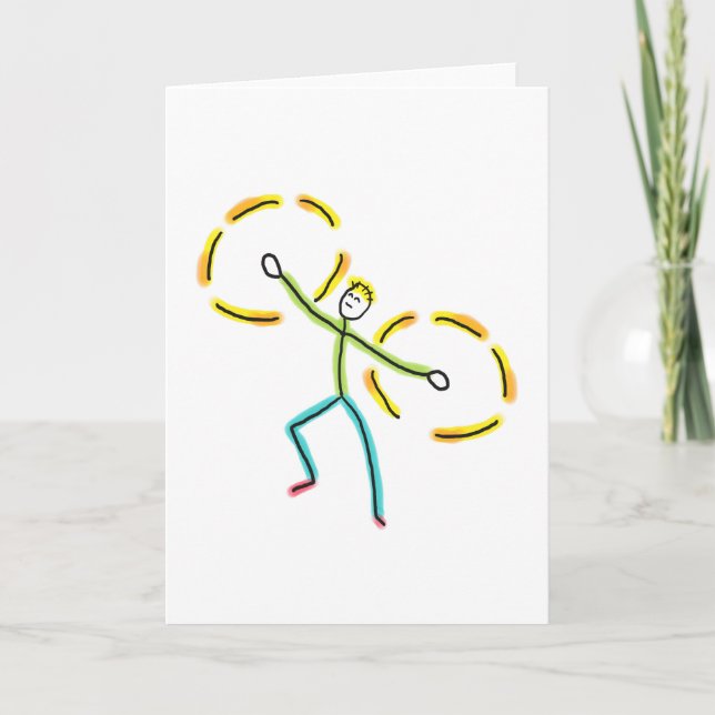 Poi Spinnande Stickman Kort (Framsida)