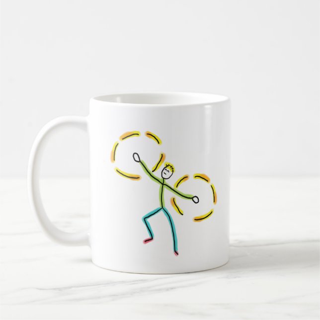 Poi Spinning Stickman Kaffemugg (Vänster)