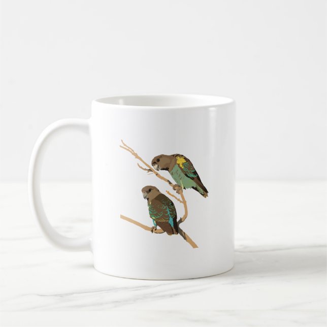 Poicephalus Senegal Parrots Kaffemugg (Vänster)
