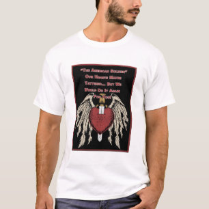 Poignant American Soldier Tattered Hearts T Shirt