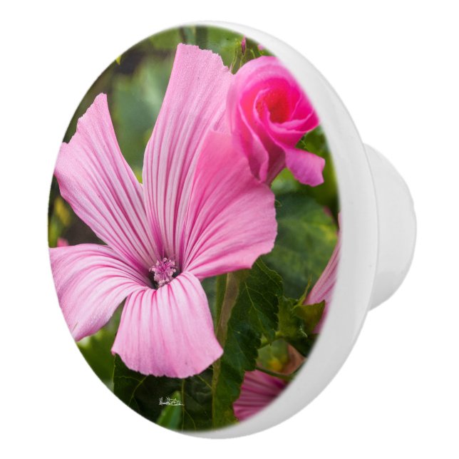 poignée de porte fleur rose knopp (Höger)