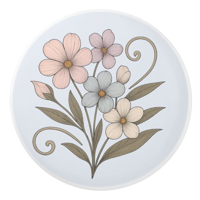 Poignée en Céramique douceur du matin, florale Knopp (Framsidan)