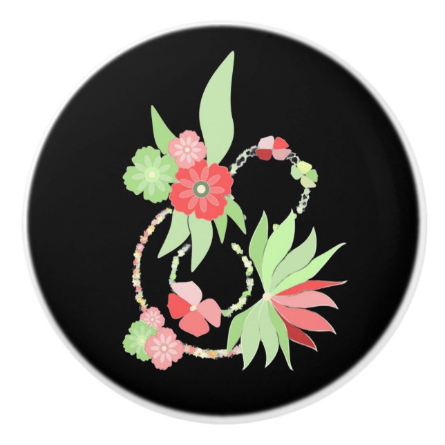 Poignée en Céramique fleurs roses Knopp (Framsidan)