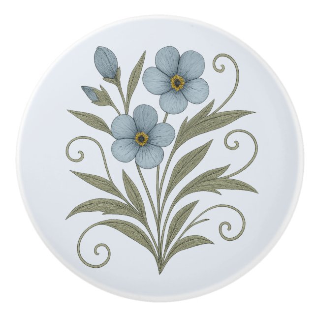 Poignée en Céramique only blue, seulement bleu Knopp (Framsidan)